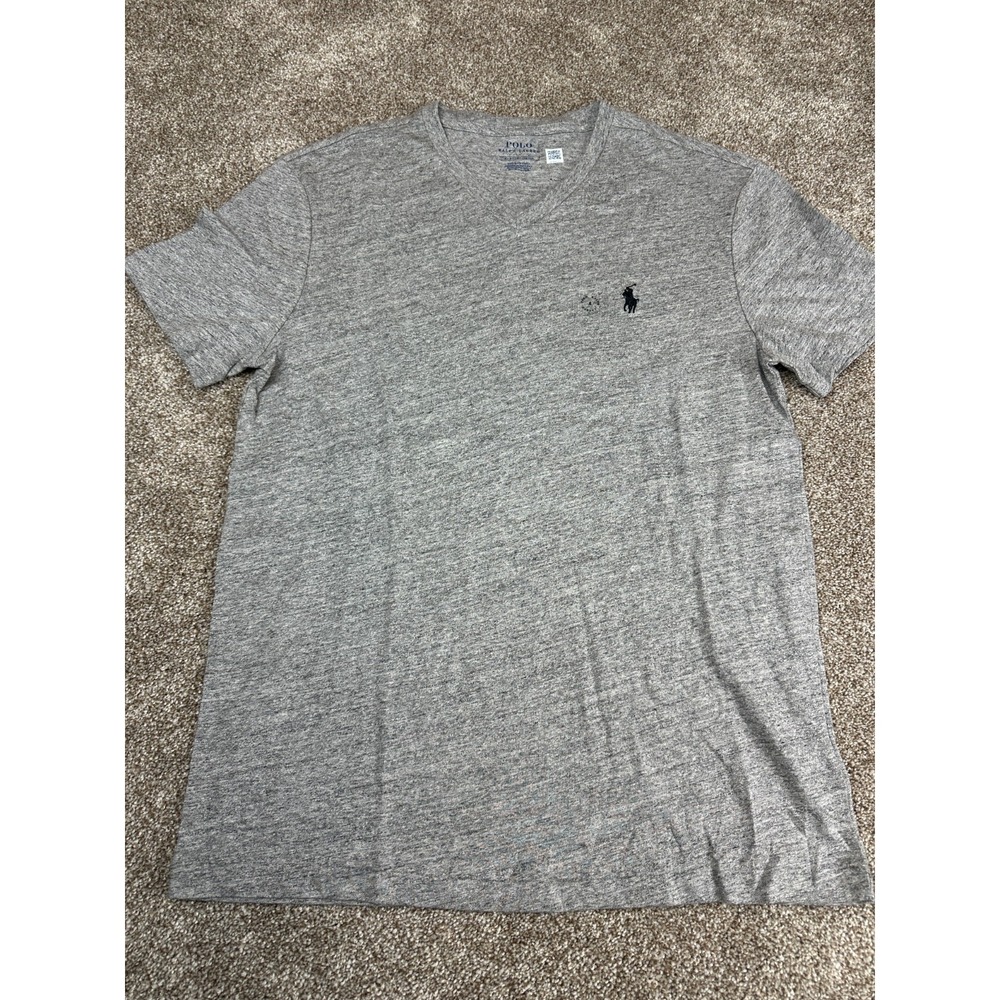 Polo‎ Ralph Lauren Shirt Mens Size Small Heather Gray Short Sleeve Cotton Casual - Picture 2 of 9